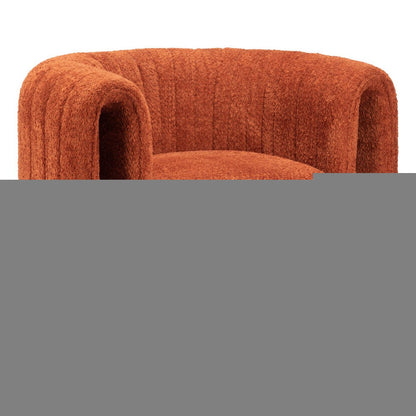 37" Burnt Orange Sherpa And Upholstered Tufted Arm Chair HomeRoots