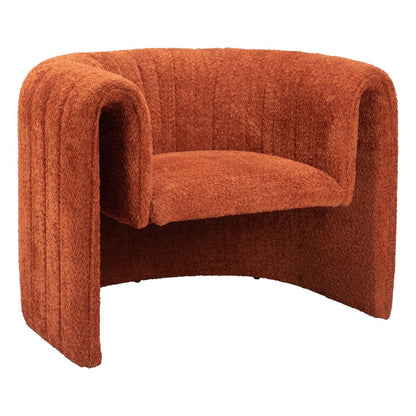 37" Burnt Orange Sherpa And Upholstered Tufted Arm Chair HomeRoots