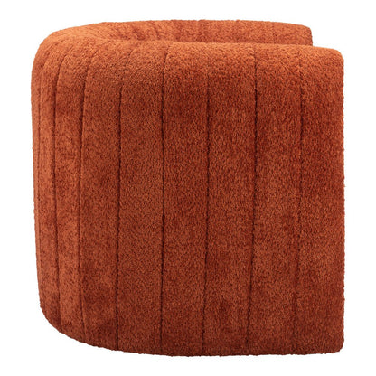 37" Burnt Orange Sherpa And Upholstered Tufted Arm Chair HomeRoots