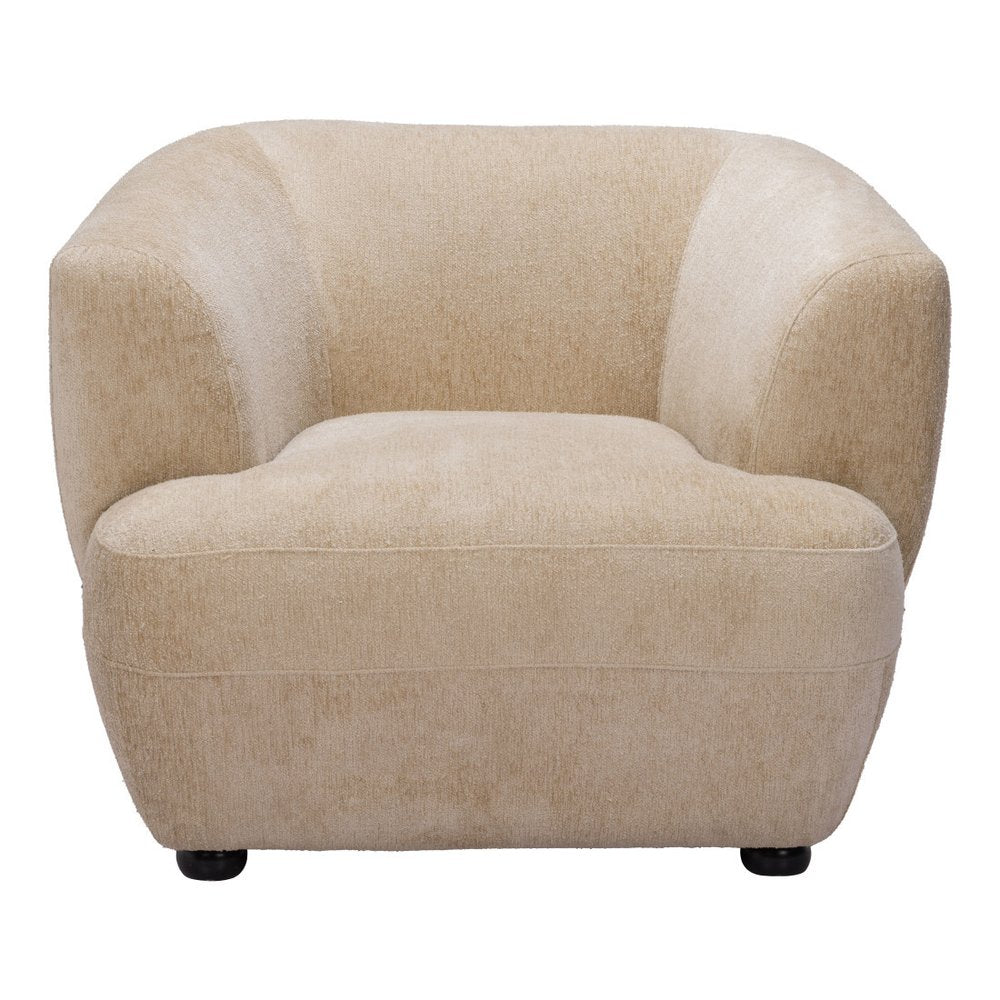 39" Beige And Black Faux Shearling And Upholstered Arm Chair HomeRoots