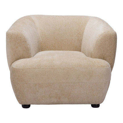 39" Beige And Black Faux Shearling And Upholstered Arm Chair HomeRoots
