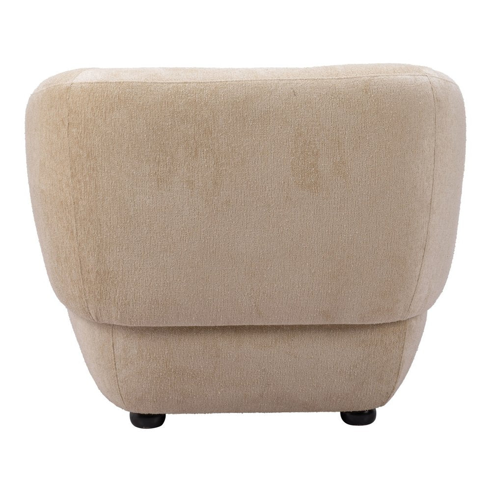 39" Beige And Black Faux Shearling And Upholstered Arm Chair HomeRoots