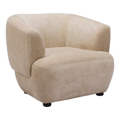 39" Beige And Black Faux Shearling And Upholstered Arm Chair HomeRoots