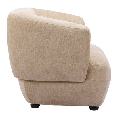 39" Beige And Black Faux Shearling And Upholstered Arm Chair HomeRoots