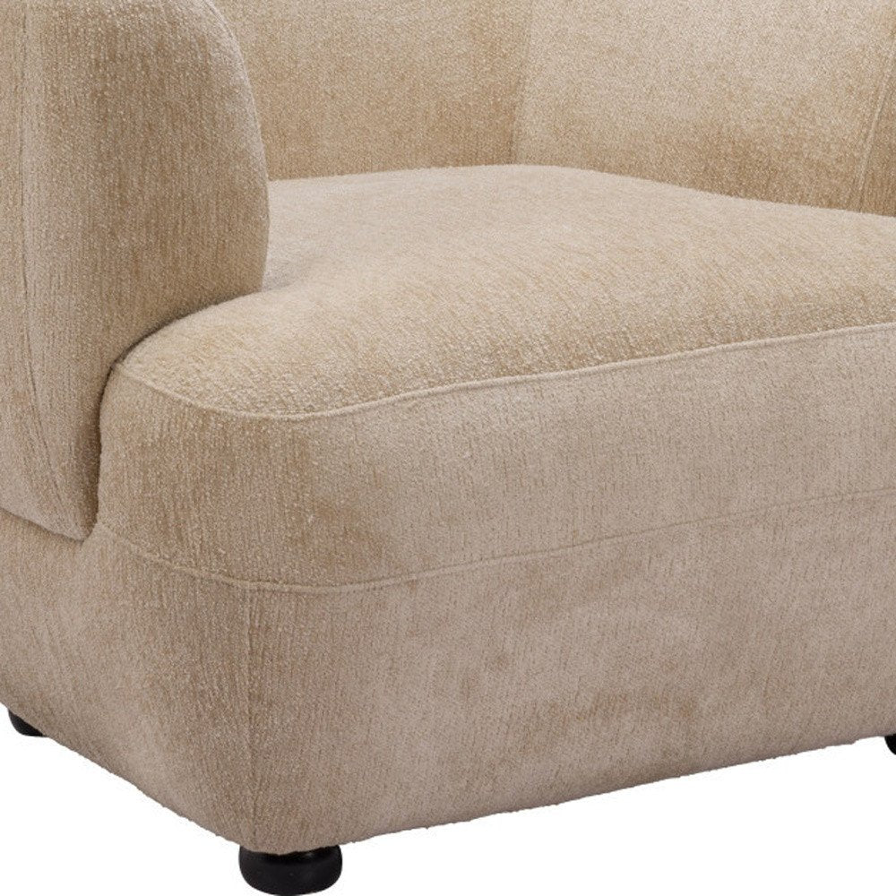 39" Beige And Black Faux Shearling And Upholstered Arm Chair HomeRoots