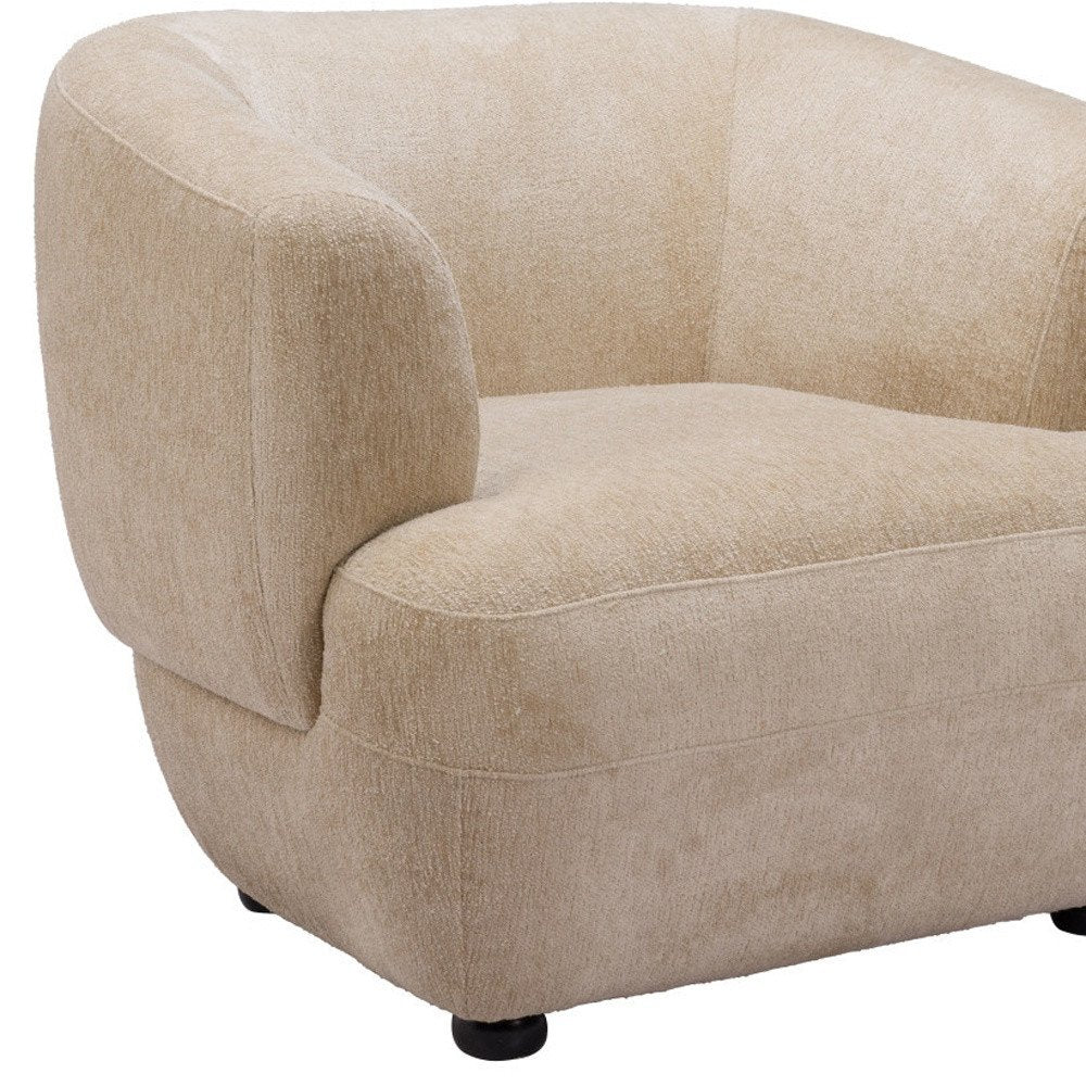 39" Beige And Black Faux Shearling And Upholstered Arm Chair HomeRoots