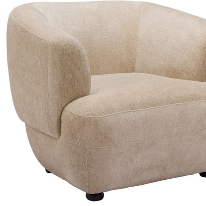 39" Beige And Black Faux Shearling And Upholstered Arm Chair HomeRoots