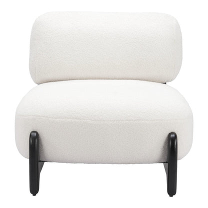 30" White And Black Sherpa And Upholstered Side Chair HomeRoots