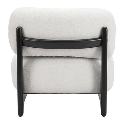 30" White And Black Sherpa And Upholstered Side Chair HomeRoots