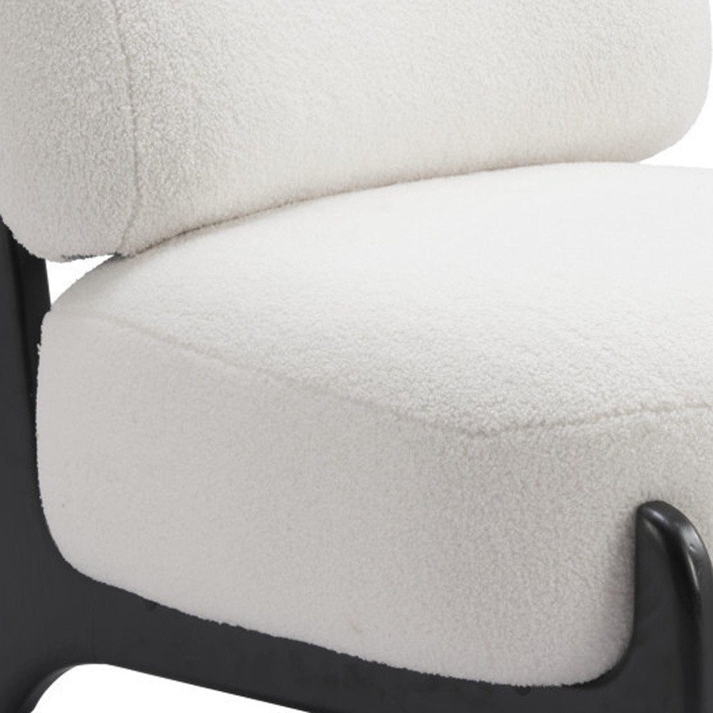 30" White And Black Sherpa And Upholstered Side Chair HomeRoots