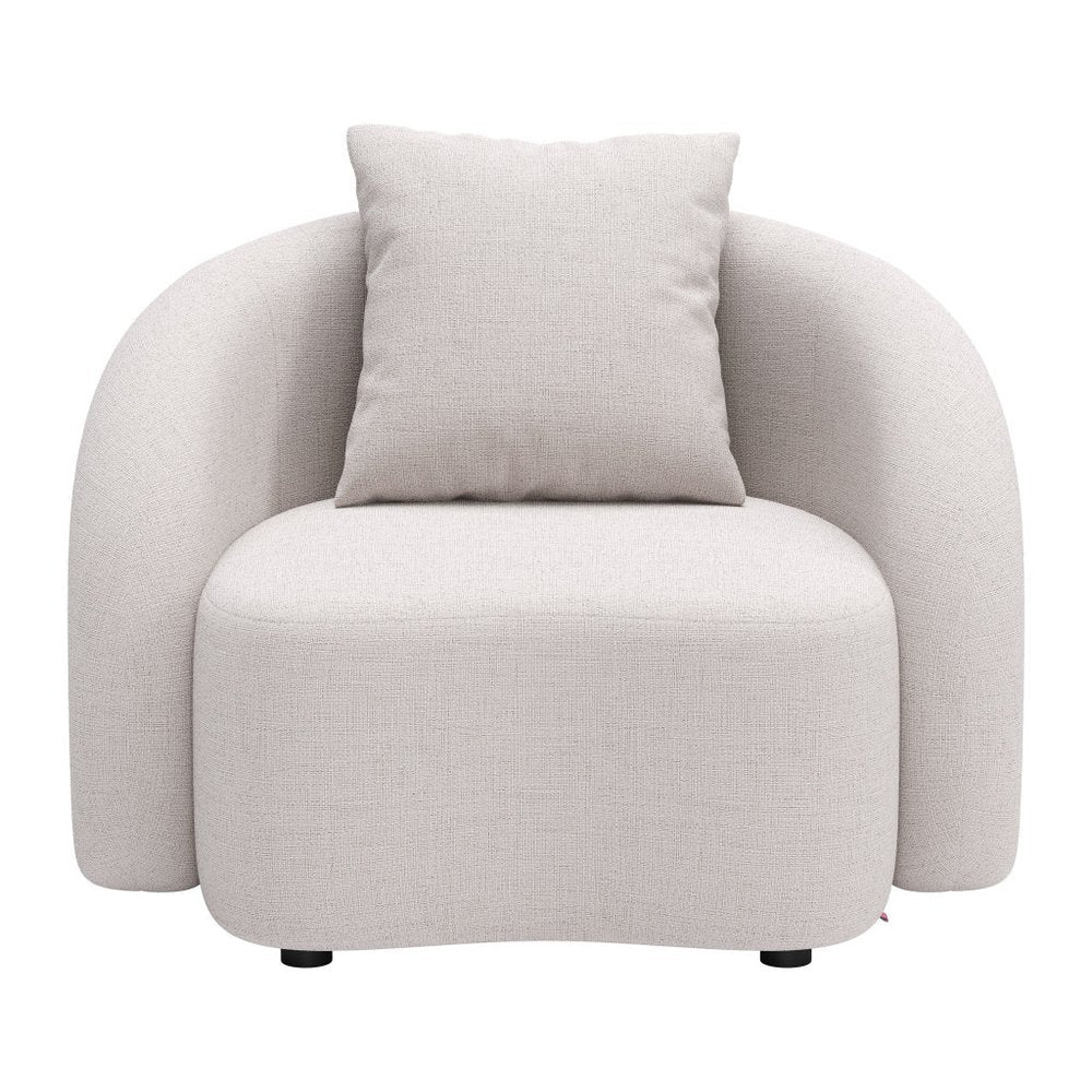 42" Beige Outdoor Accent Chair with Beige Cushions HomeRoots