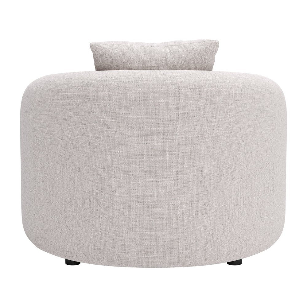 42" Beige Outdoor Accent Chair with Beige Cushions HomeRoots