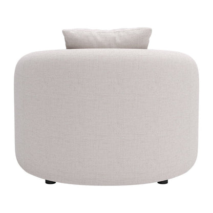 42" Beige Outdoor Accent Chair with Beige Cushions HomeRoots