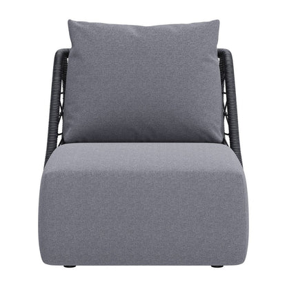 33" Gray Outdoor Accent Chair with Gray Cushions HomeRoots