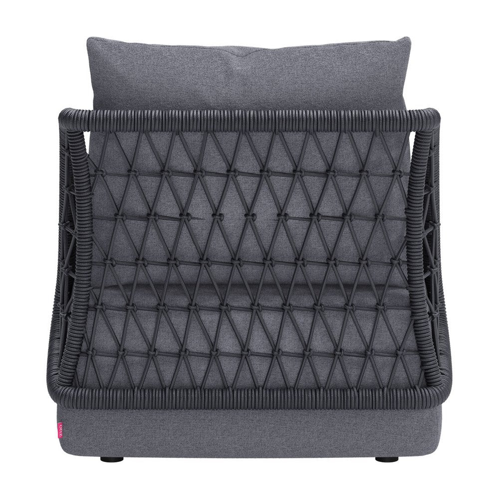 33" Gray Outdoor Accent Chair with Gray Cushions HomeRoots