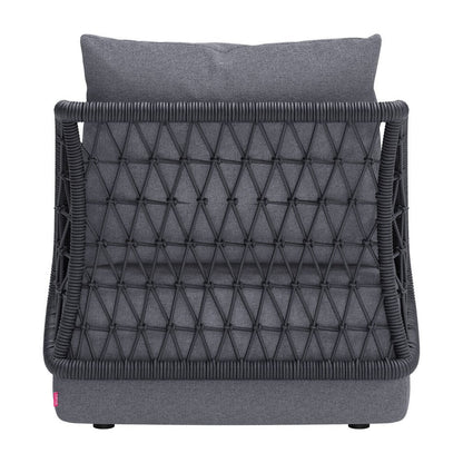 33" Gray Outdoor Accent Chair with Gray Cushions HomeRoots