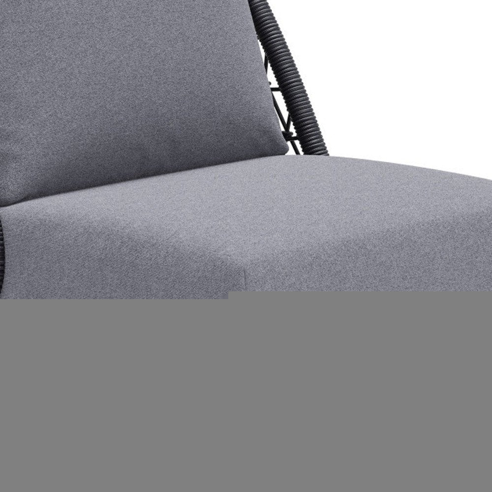 33" Gray Outdoor Accent Chair with Gray Cushions HomeRoots