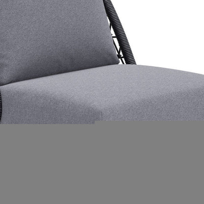33" Gray Outdoor Accent Chair with Gray Cushions HomeRoots