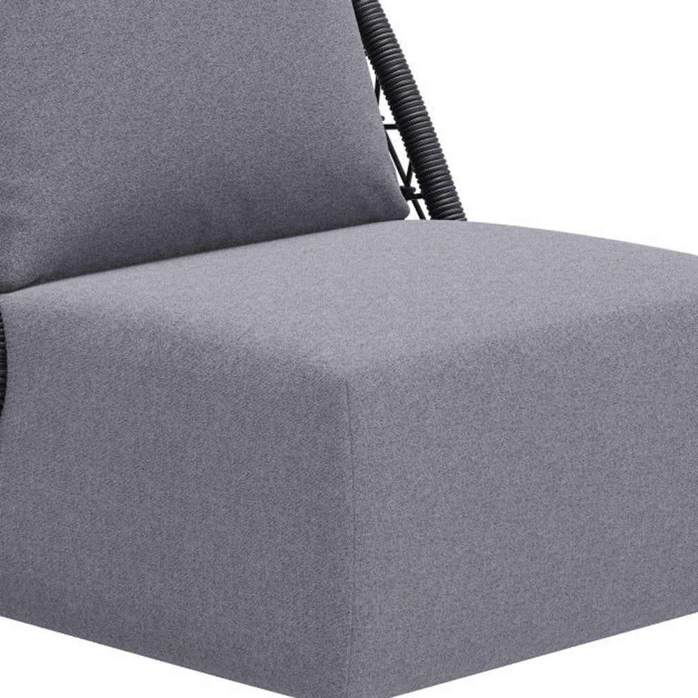 33" Gray Outdoor Accent Chair with Gray Cushions HomeRoots