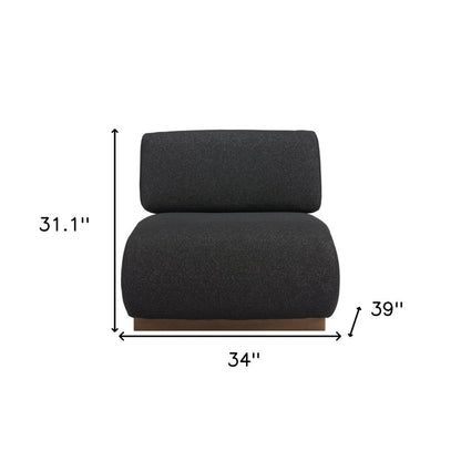34" Black And Bronze Fabric And Upholstered Side Chair HomeRoots