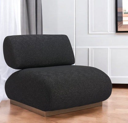 34" Black And Bronze Fabric And Upholstered Side Chair HomeRoots