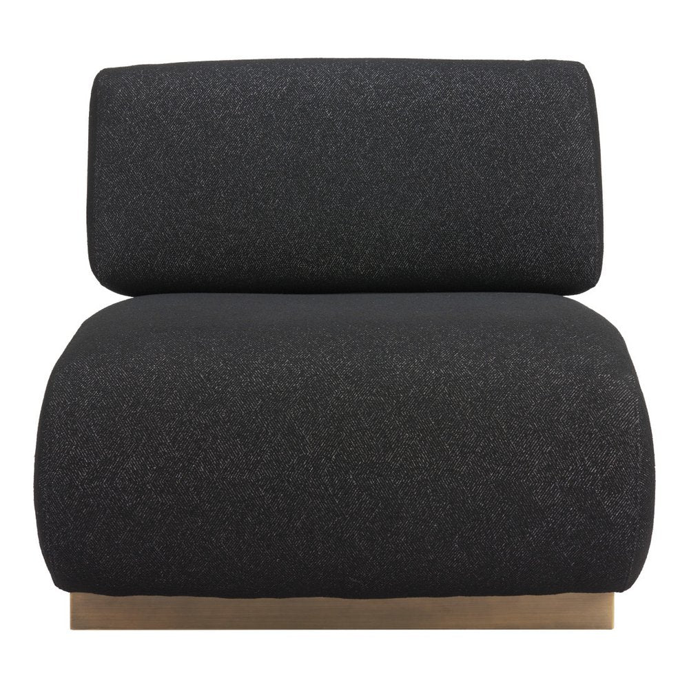 34" Black And Bronze Fabric And Upholstered Side Chair HomeRoots