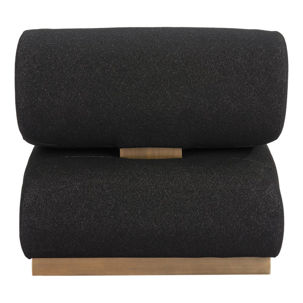 34" Black And Bronze Fabric And Upholstered Side Chair HomeRoots