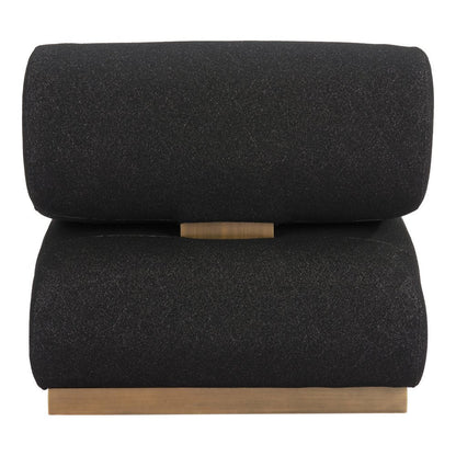 34" Black And Bronze Fabric And Upholstered Side Chair HomeRoots