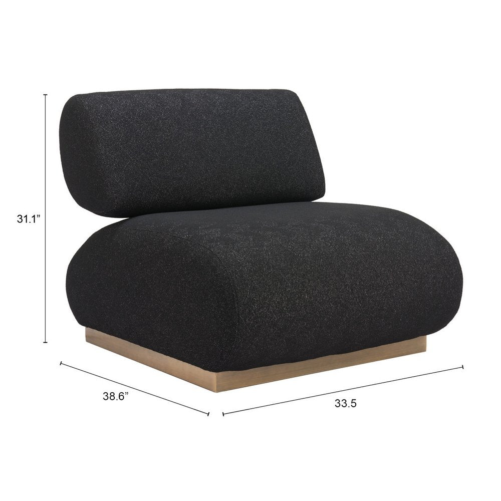 34" Black And Bronze Fabric And Upholstered Side Chair HomeRoots