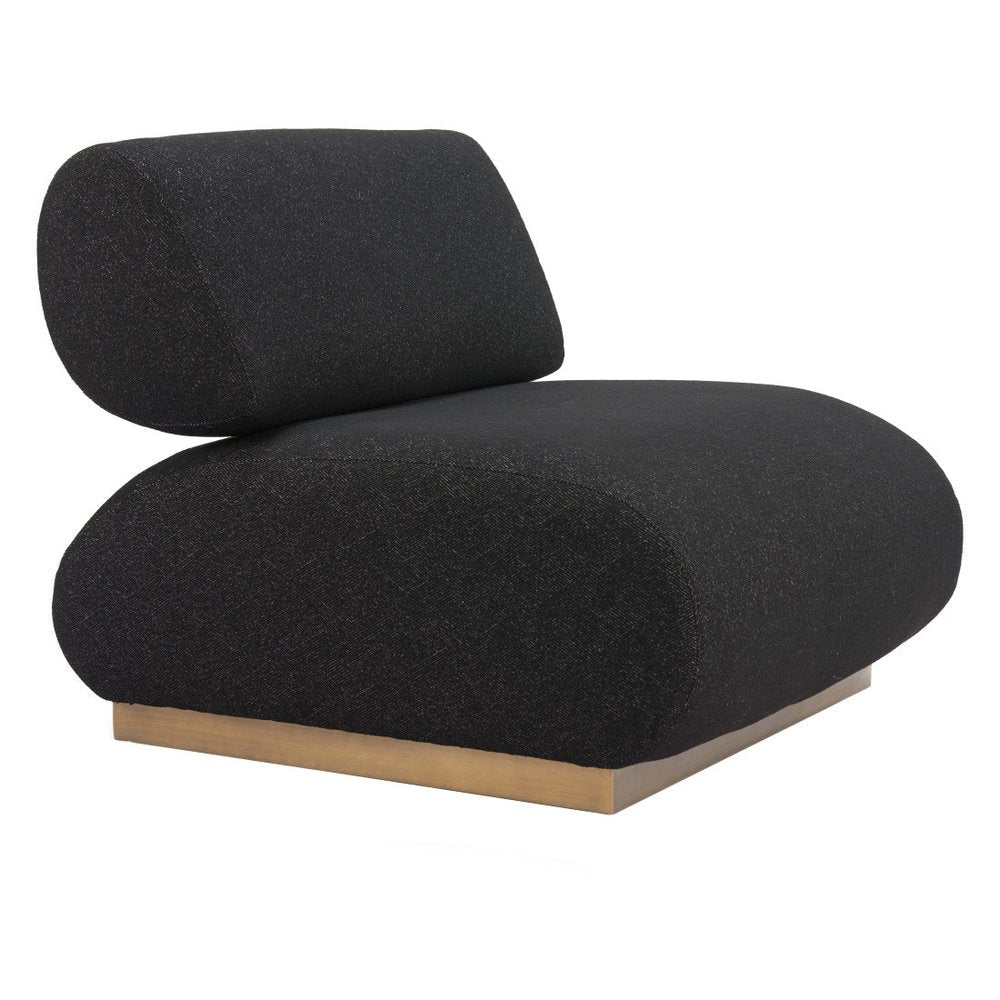 34" Black And Bronze Fabric And Upholstered Side Chair HomeRoots