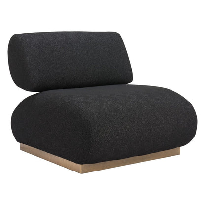 34" Black And Bronze Fabric And Upholstered Side Chair HomeRoots
