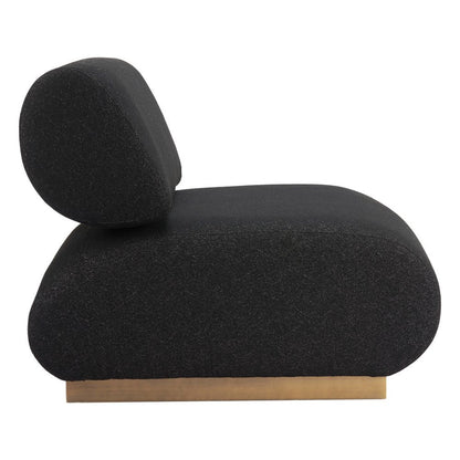 34" Black And Bronze Fabric And Upholstered Side Chair HomeRoots