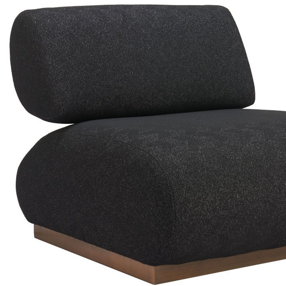 34" Black And Bronze Fabric And Upholstered Side Chair HomeRoots
