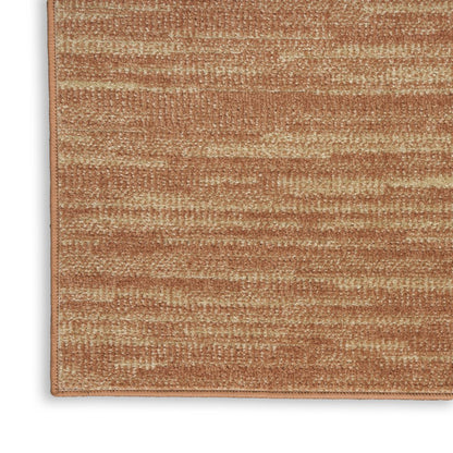 2' X 4' Rust And Beige Abstract Indoor Outdoor Area Rug