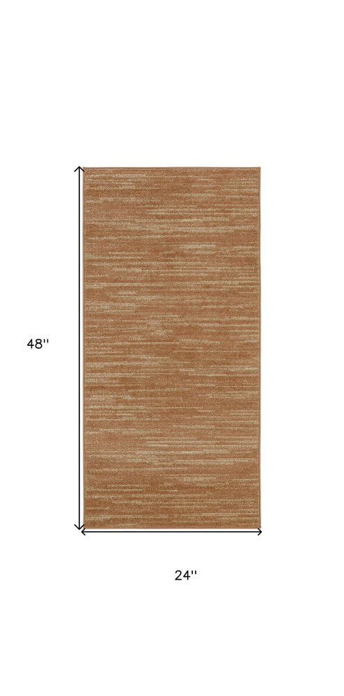 2' X 4' Rust And Beige Abstract Indoor Outdoor Area Rug HomeRoots