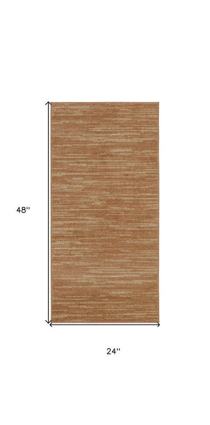 2' X 4' Rust And Beige Abstract Indoor Outdoor Area Rug HomeRoots