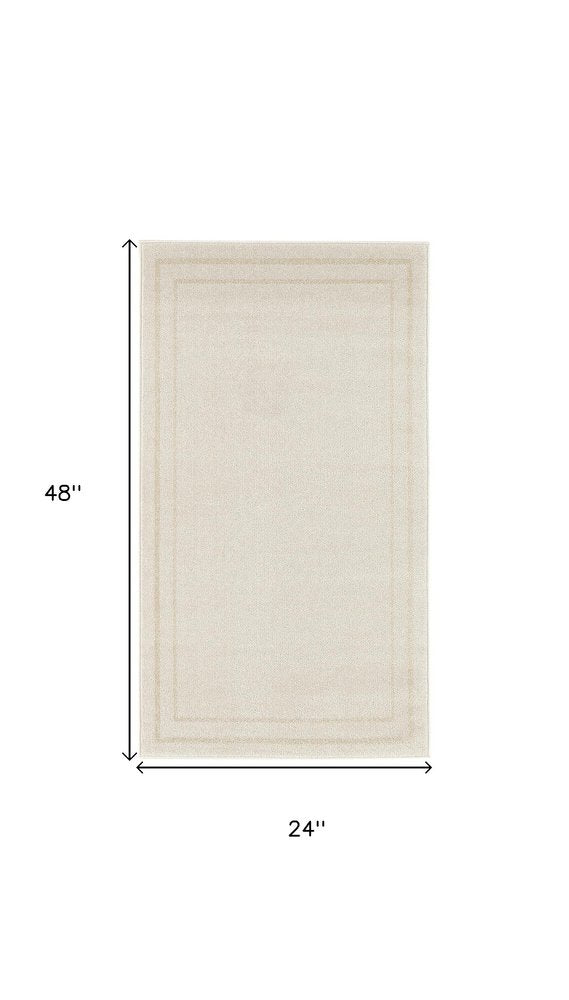 2' X 4' Ivory And Gold Indoor Outdoor Area Rug HomeRoots