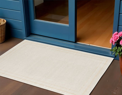2' X 4' Ivory And Gold Indoor Outdoor Area Rug HomeRoots