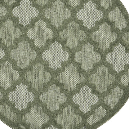 4' Dark Green And Light Green Round Geometric Indoor Outdoor Area Rug HomeRoots