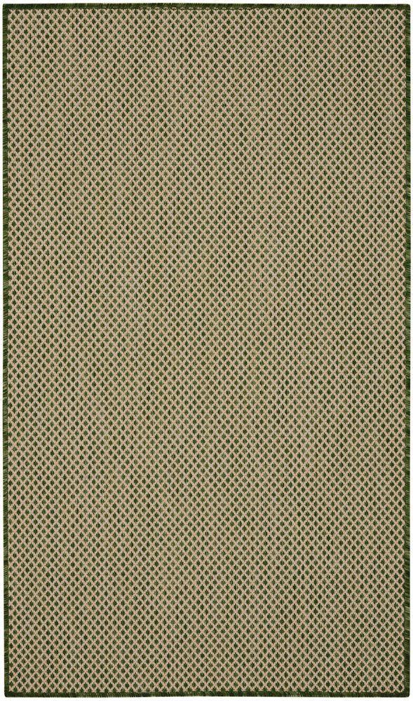 3' X 5' Green And Beige Geometric Indoor Outdoor Area Rug — view 13