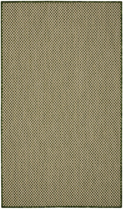 3' X 5' Green And Beige Geometric Indoor Outdoor Area Rug HomeRoots
