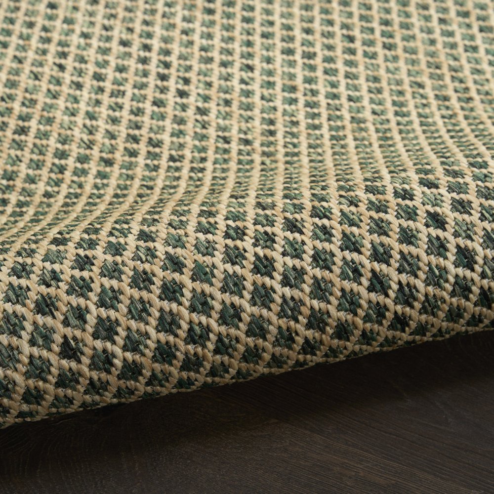 3' X 5' Green And Beige Geometric Indoor Outdoor Area Rug HomeRoots