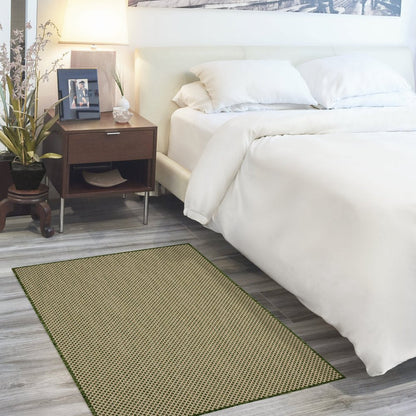 3' X 5' Green And Beige Geometric Indoor Outdoor Area Rug HomeRoots
