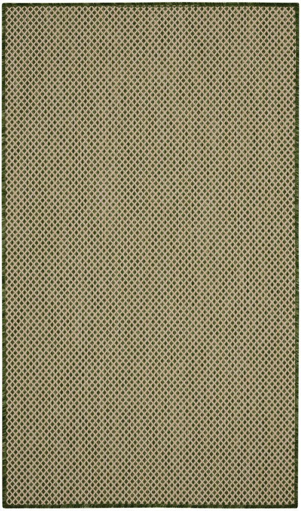 3' X 5' Green And Beige Geometric Indoor Outdoor Area Rug HomeRoots