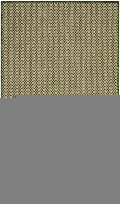 3' X 5' Green And Beige Geometric Indoor Outdoor Area Rug HomeRoots