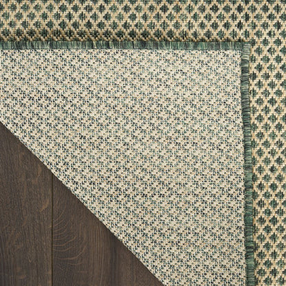 3' X 5' Green And Beige Geometric Indoor Outdoor Area Rug HomeRoots