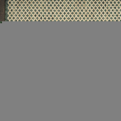 3' X 5' Green And Beige Geometric Indoor Outdoor Area Rug HomeRoots