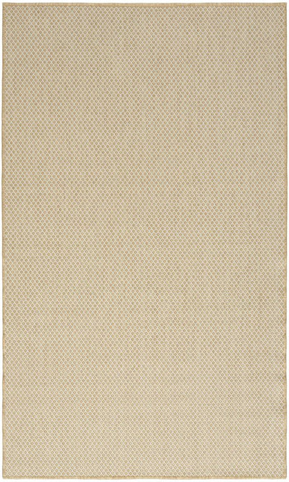 3' X 5' Natural And Ivory Geometric Indoor Outdoor Area Rug