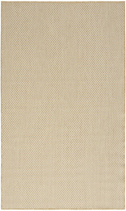 3' X 5' Natural And Ivory Geometric Indoor Outdoor Area Rug