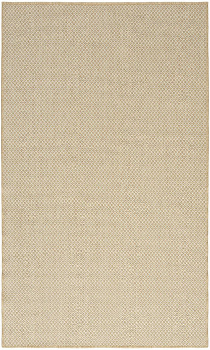 3' X 5' Natural And Ivory Geometric Indoor Outdoor Area Rug
